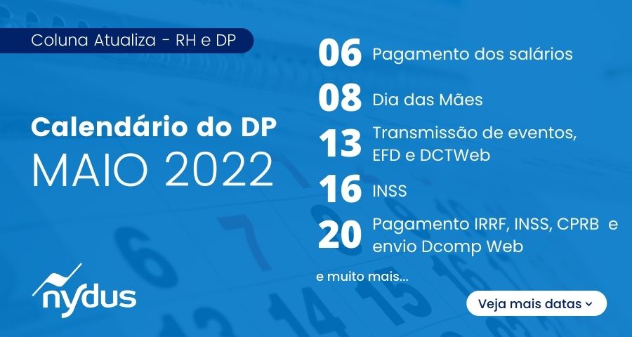 calendário do DP de maio